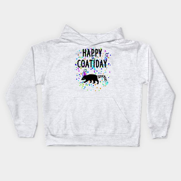 Happy Coati Day Proboscis Gift Fun Kids Hoodie by FindYourFavouriteDesign